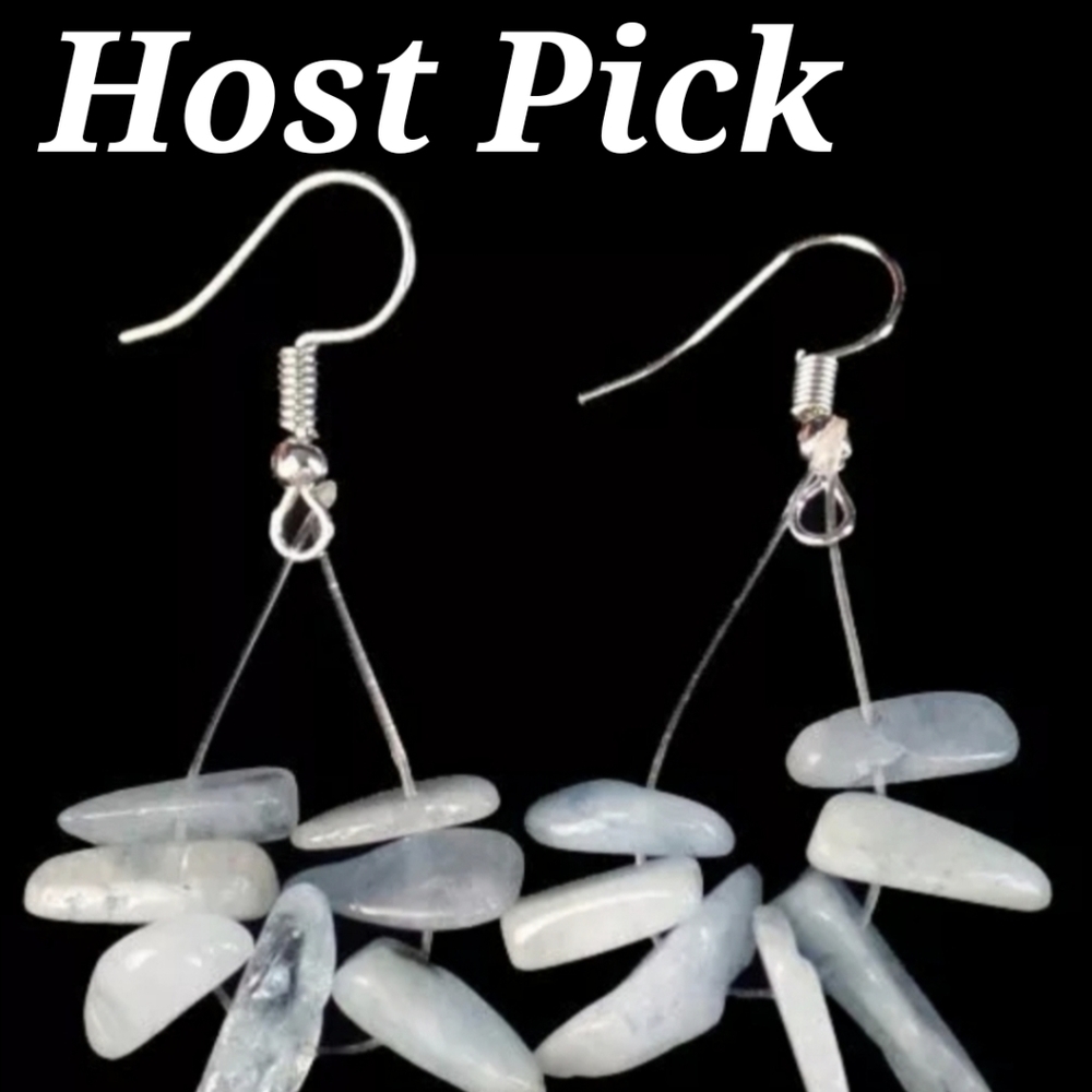 New Natural Iolite Freeform Earrings.